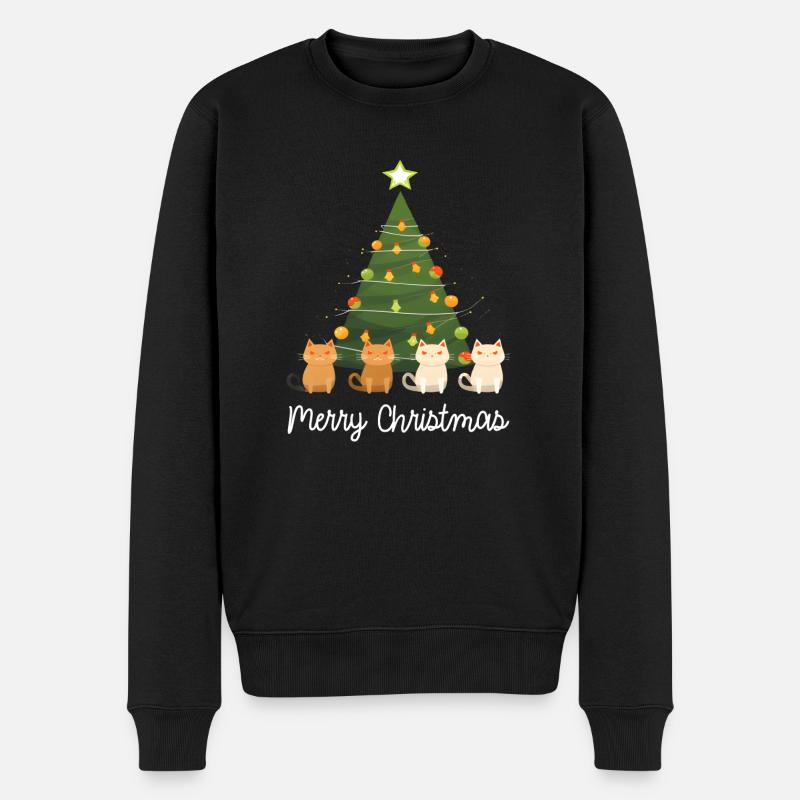 Joyeux Noël 4 chats - Pull Premium bio Homme - noir