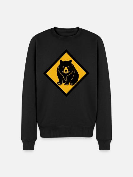 Wombat Roadsign Australia - Men's Premium Organic Jumper - black