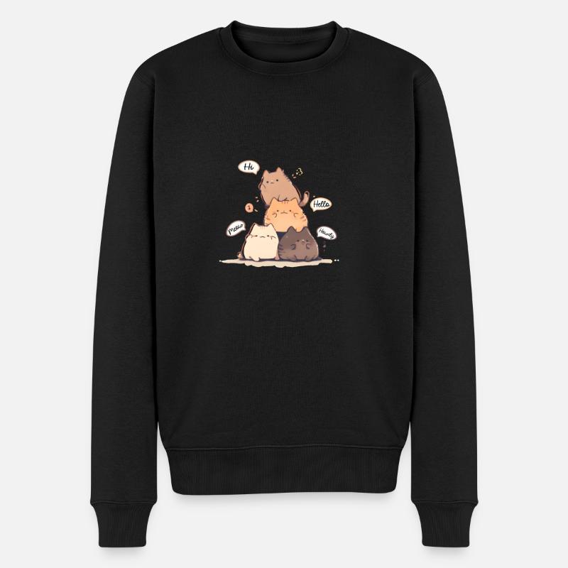 4 chats mignons - Pull Premium bio Homme - noir