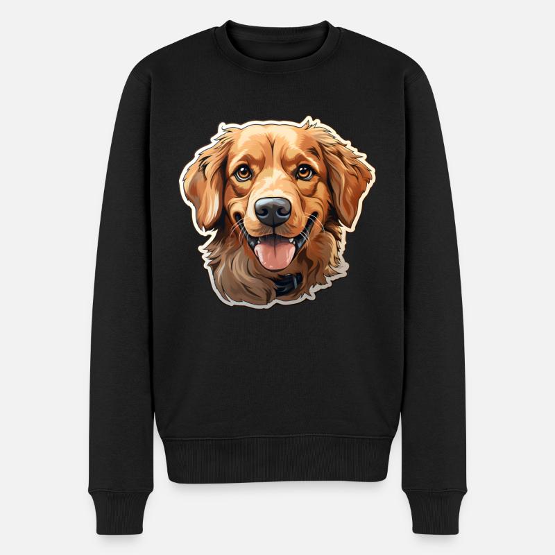 Golden retriever - Pull Premium bio Homme - noir