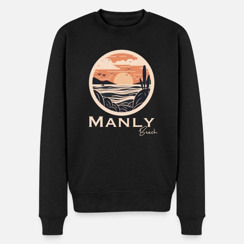 Plage de Manly - Pull Premium bio Homme - noir