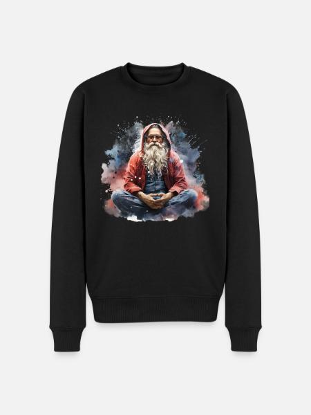 Santa Yogi - Men's Premium Organic Jumper - black