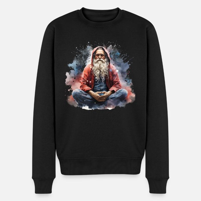 Santa Yogi - Männer Premium Bio Pullover - Schwarz