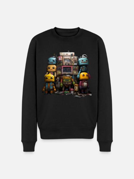 robots - Men's Premium Organic Jumper - black