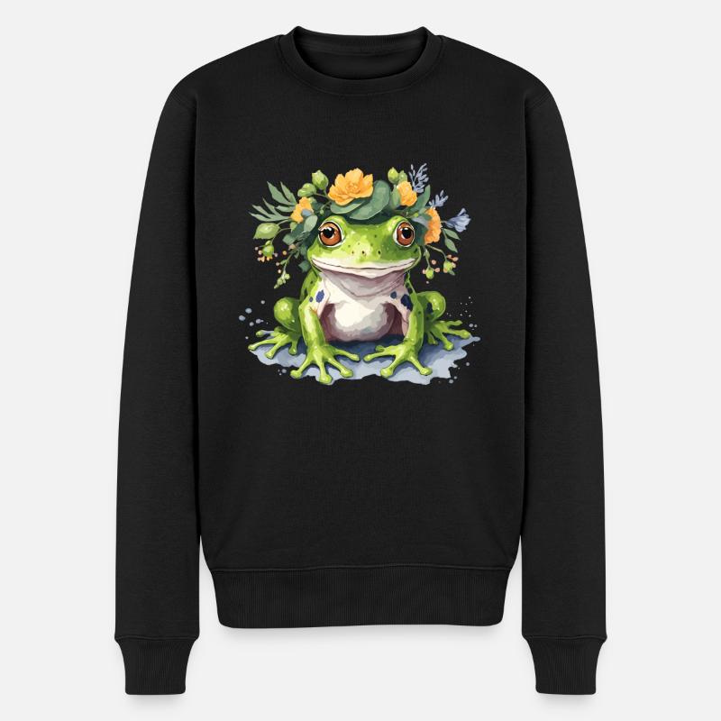 Grenouille mignonne - Pull Premium bio Homme - noir