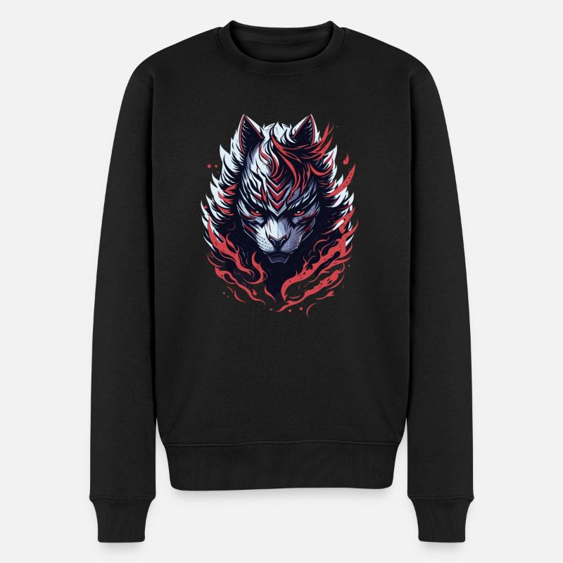 Chat Loup - Pull Premium bio Homme - noir