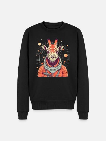 Space Giraffe - Men's Premium Organic Jumper - black