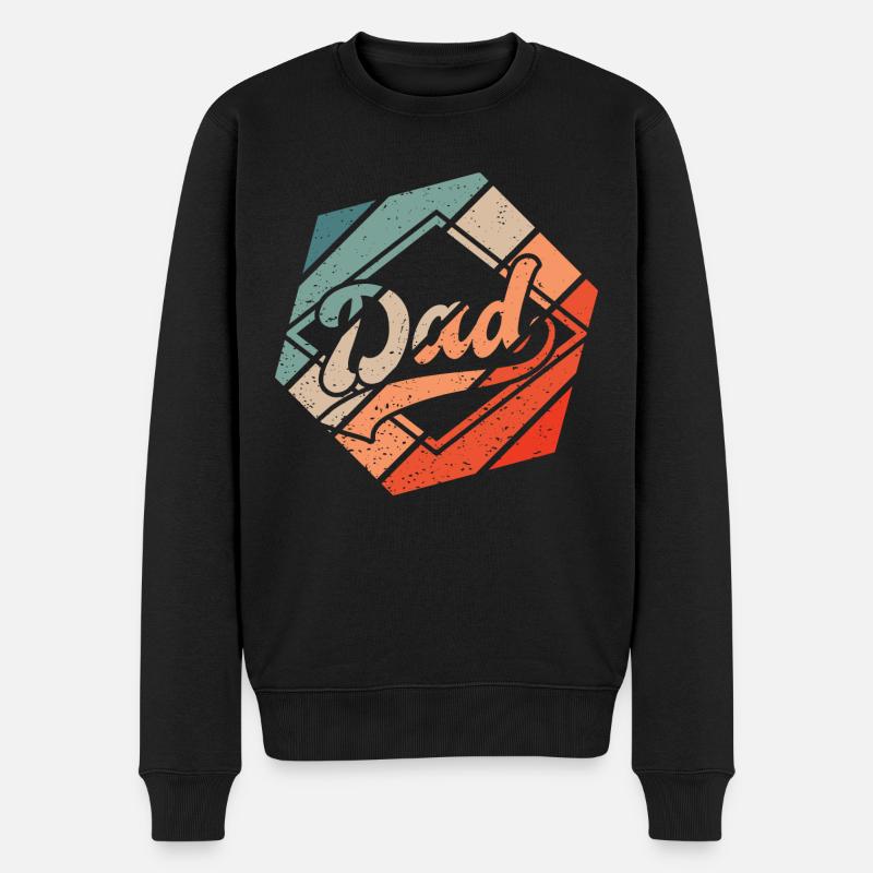Vatertag Retro Style Vintage - Männer Premium Bio Pullover - Schwarz