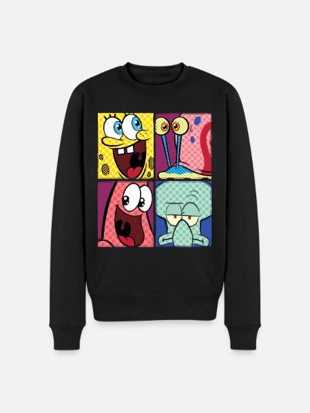 SpongeBob SquarePants, Gary, Patrick and Squidward - Men's Premium Organic Jumper - black