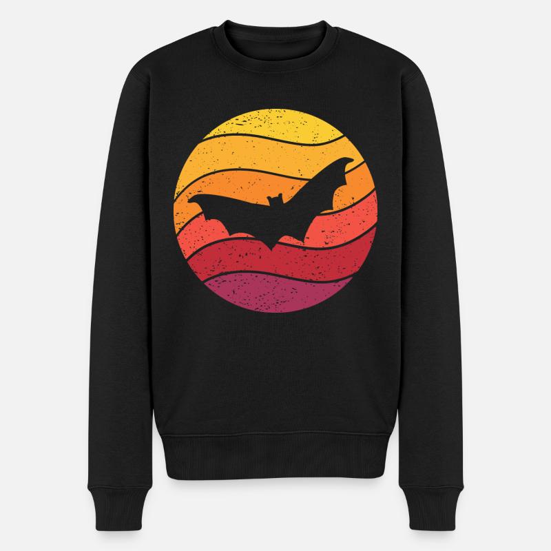 Fledermaus Retro Style Vintage - Männer Premium Bio Pullover - Schwarz