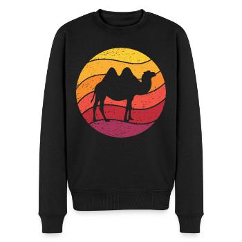 Camel Retro Style Vintage - Men's Premium Organic Jumper - black - Front - Nico (187cm)