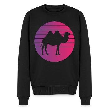 Camel Retro Style Vintage - Men's Premium Organic Jumper - black - Front - Nico (187cm)