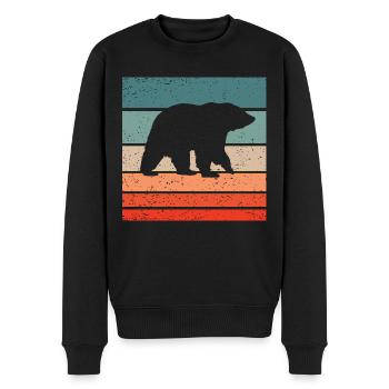 Ours Retro Style Vintage - Pull Premium bio Homme - noir - Devant - Nico (187cm)