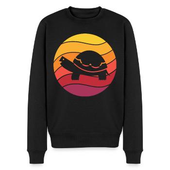 Tortue Rétro Style Vintage - Pull Premium bio Homme - noir - Devant - Nico (187cm)