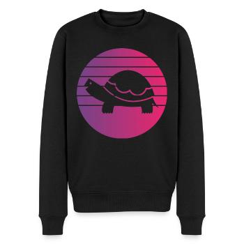 Tortue Rétro Style Vintage - Pull Premium bio Homme - noir - Devant - Nico (187cm)