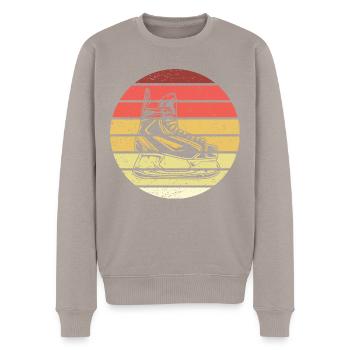 Eishockey Schlittschuh Retro Style Vintage - Männer Premium Bio Pullover - Taupe - Vorne - Nico (187cm)