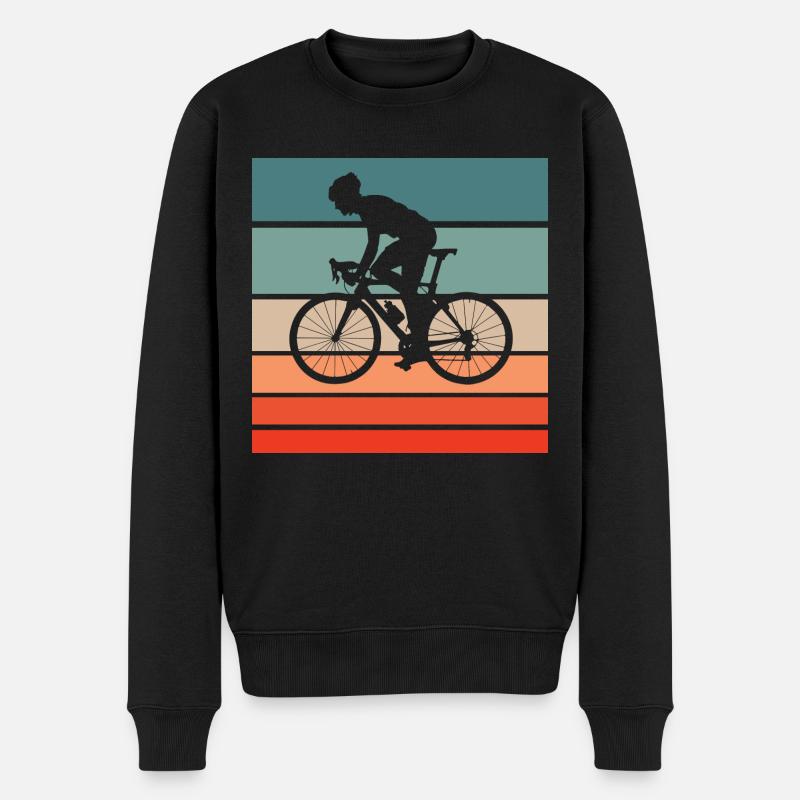 Rennradfahrer Retro Style Vintage - Männer Premium Bio Pullover - Schwarz