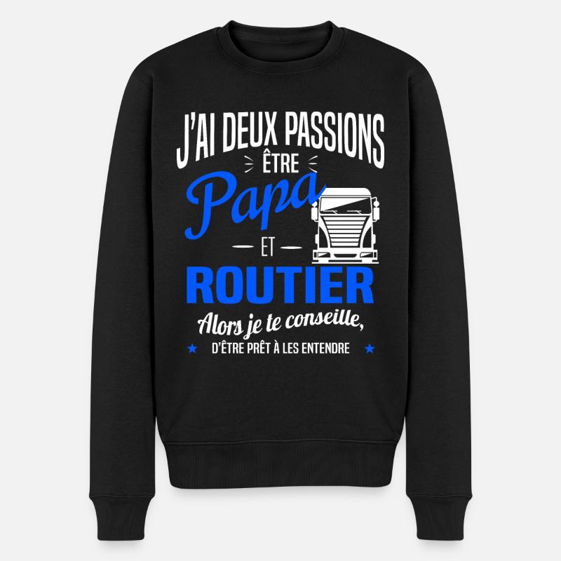 PAPA ROUTIER - Pull Premium bio Homme - noir