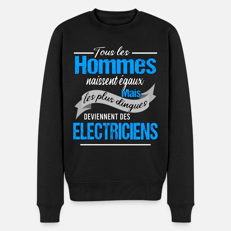 électricien - Pull Premium bio Homme - noir