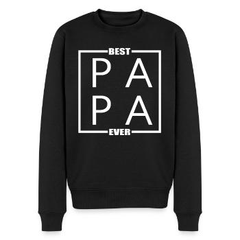 Bester Papa Vater Vatertag 2021 - Männer Premium Bio Pullover - Schwarz - Vorne - Nico (187cm)