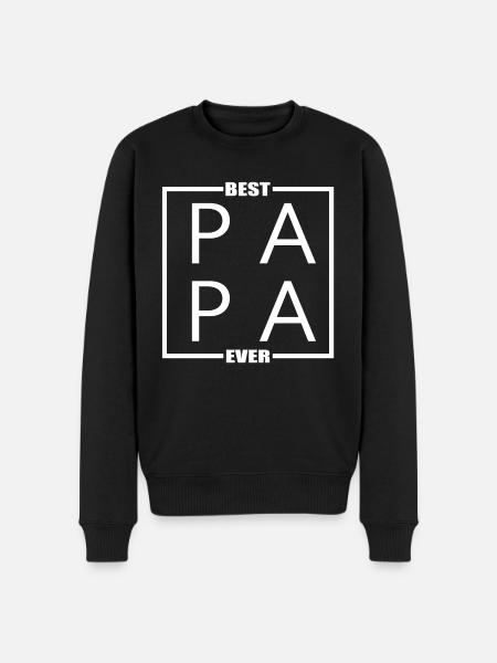 Bester Papa Vater Vatertag 2021 - Männer Premium Bio Pullover - Schwarz