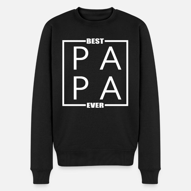 Bester Papa Vater Vatertag 2021 - Männer Premium Bio Pullover - Schwarz