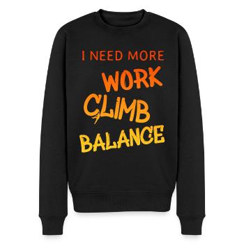 Klettern - Spruch für Kletterer - Männer Premium Bio Pullover - Schwarz - Vorne - Nico (187cm)