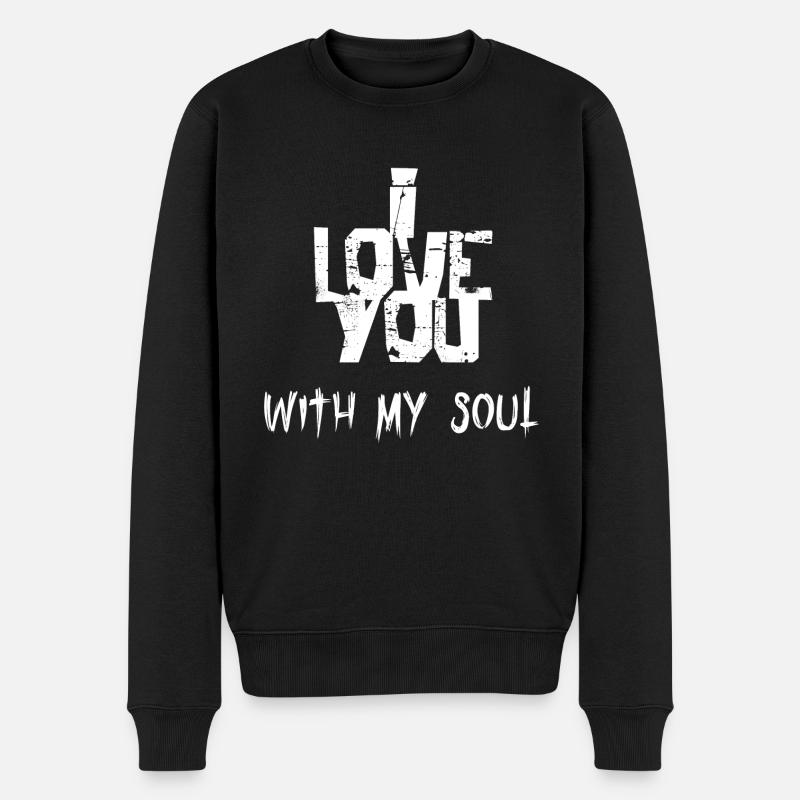 Ich liebe dich - Männer Premium Bio Pullover - Schwarz