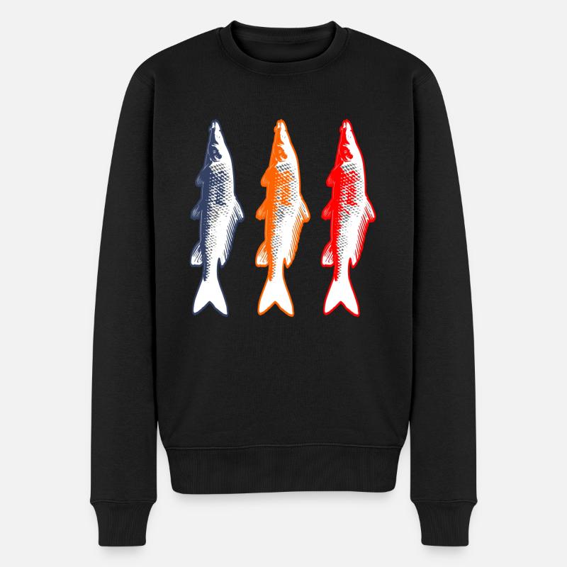 Angeln Karpfen Fischerfisch - Männer Premium Bio Pullover - Schwarz