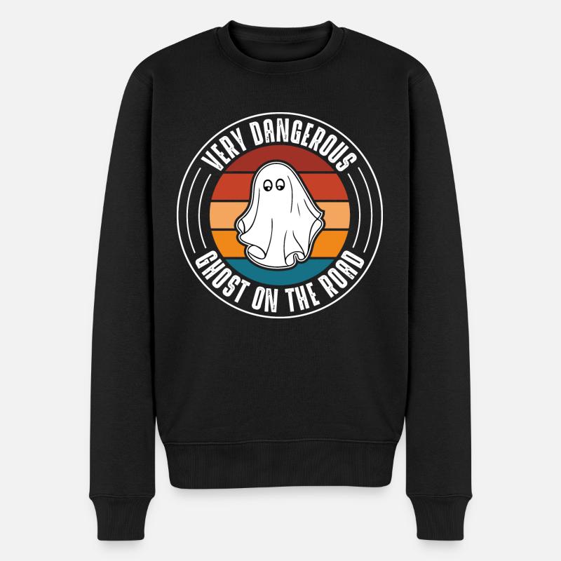 Ghost on the Road - Männer Premium Bio Pullover - Schwarz