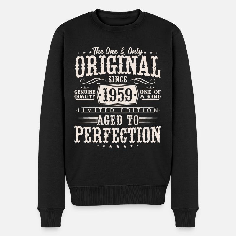 Original 1959 Vintage Jahrgang Geburtstag Geschenk - Männer Premium Bio Pullover - Schwarz