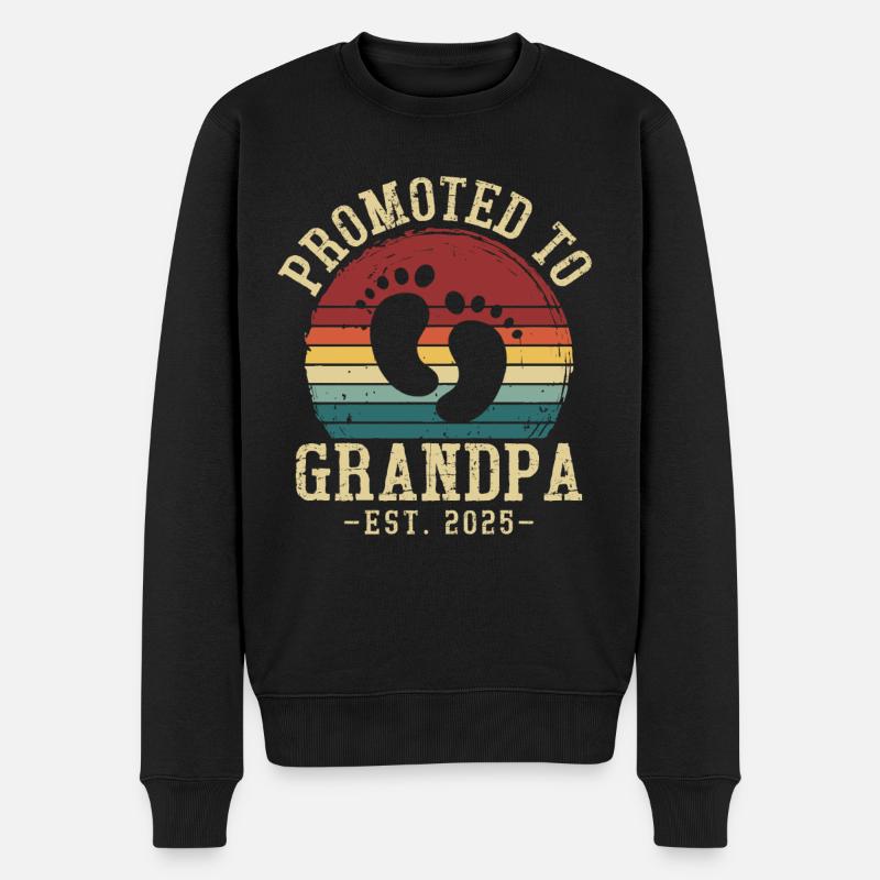 Zum Opa befördert festgelegt für 2025 - Männer Premium Bio Pullover - Schwarz