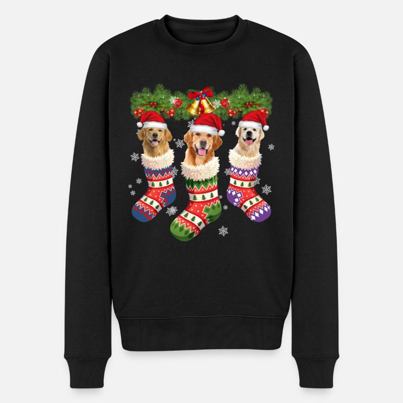 Chiens de Noël - Pull Premium bio Homme - noir