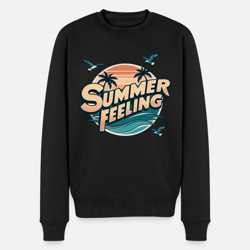 Sommer Gefühl - Männer Premium Bio Pullover - Schwarz