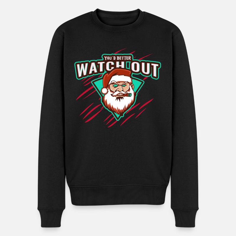 Bad Santa Claus - Männer Premium Bio Pullover - Schwarz