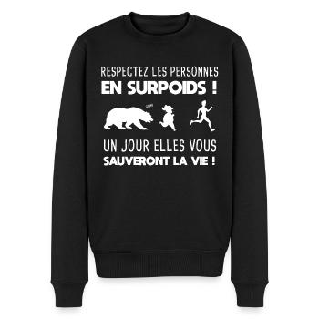 Personnes en surpoids Idée cadeau humour noir - Pull Premium bio Homme - noir - Devant - Nico (187cm)