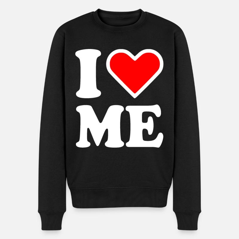 I love me - Männer Premium Bio Pullover - Schwarz
