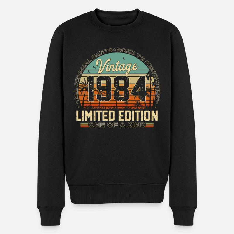 1984 Jahrgang Vintage Retro Geburtstag Geschenk - Männer Premium Bio Pullover - Schwarz