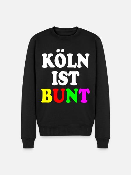Köln ist bunt - Männer Premium Bio Pullover - Schwarz