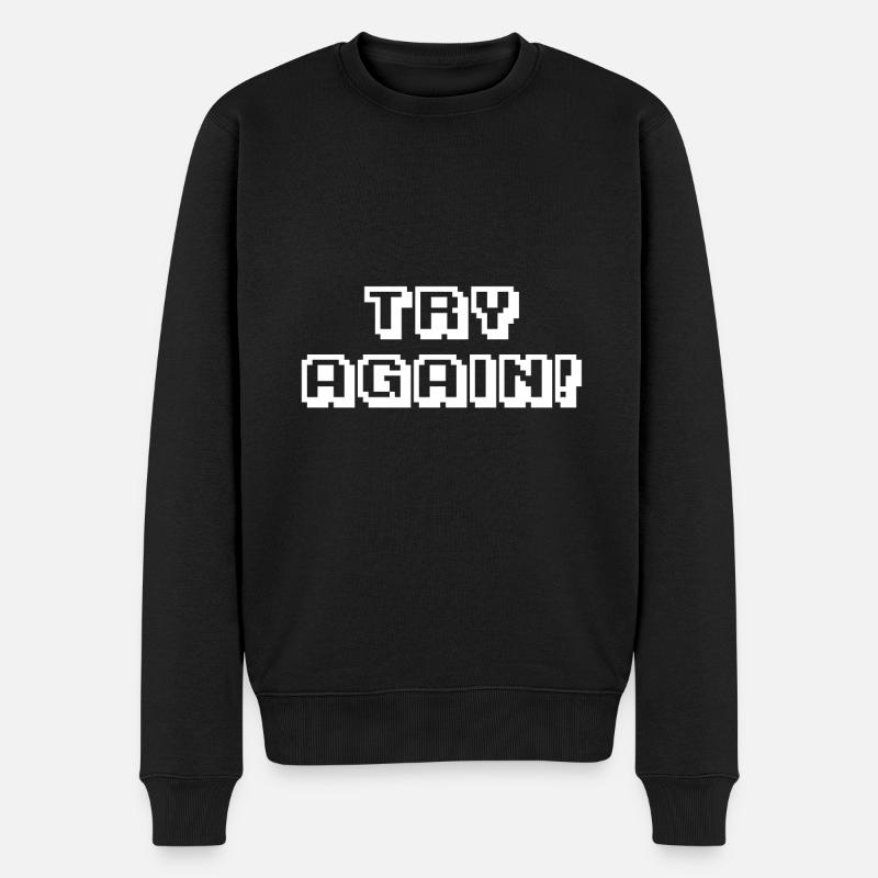 Arcade Try Again knows - Men's Premium Organic Jumper - black