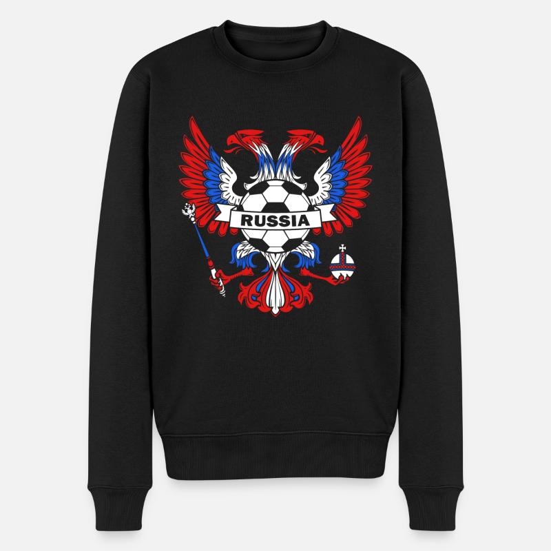 Drapeau de la Russie Moscou Poutine nation russe - Pull Premium bio Homme - noir