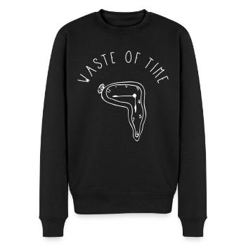 Waste Of Time - Männer Premium Bio Pullover - Schwarz - Vorne - Nico (187cm)