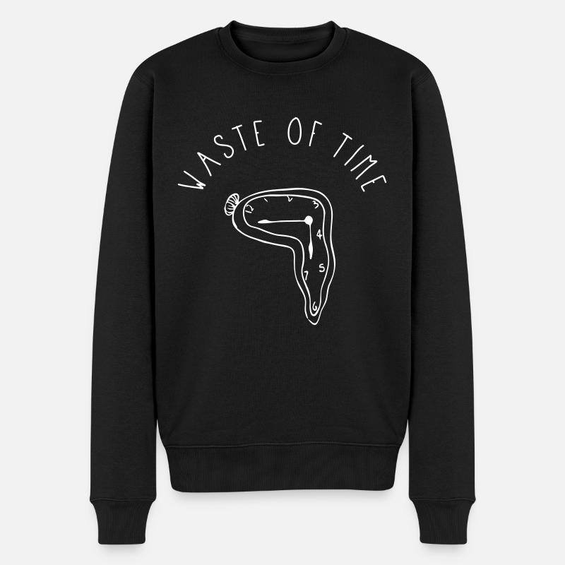 Waste Of Time - Männer Premium Bio Pullover - Schwarz
