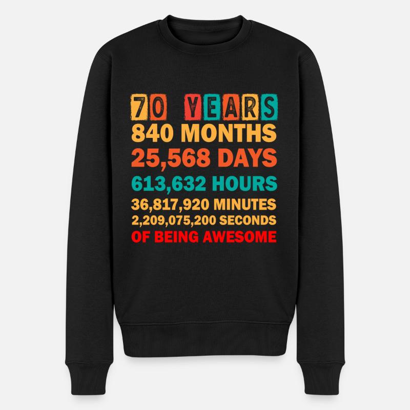 70e anniversaire - Pull Premium bio Homme - noir
