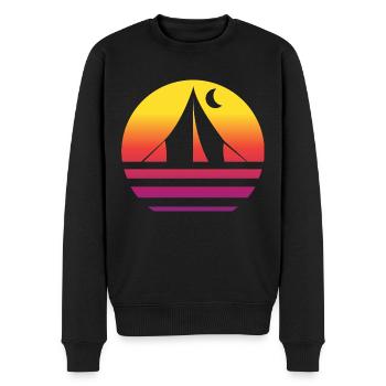 Camping Retro Style Vintage - Men's Premium Organic Jumper - black - Front - Nico (187cm)