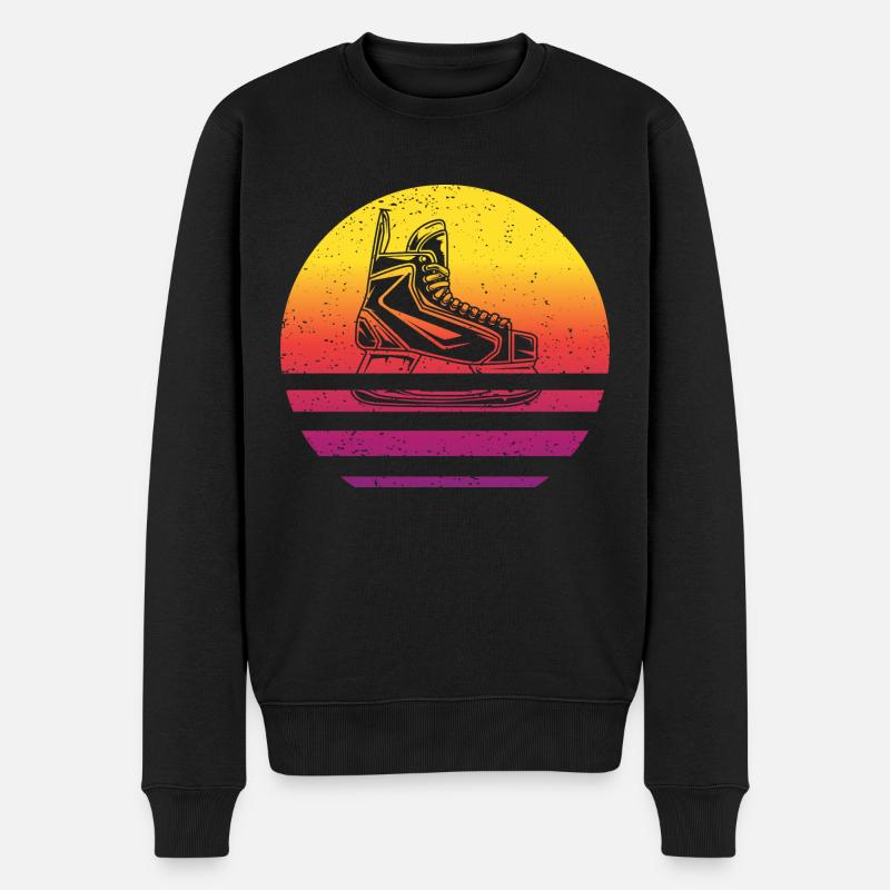 Hockey sur glace Patin à glace Style Rétro Vintage - Pull Premium bio Homme - noir