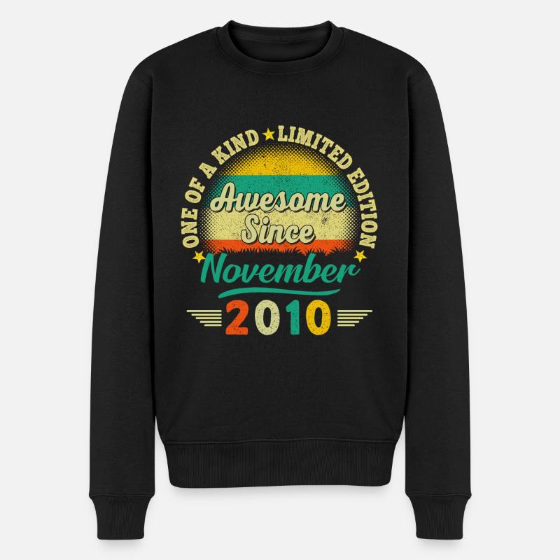 Cadeau de 12 ans Novembre 2010 12ème anniversaire - Pull Premium bio Homme - noir