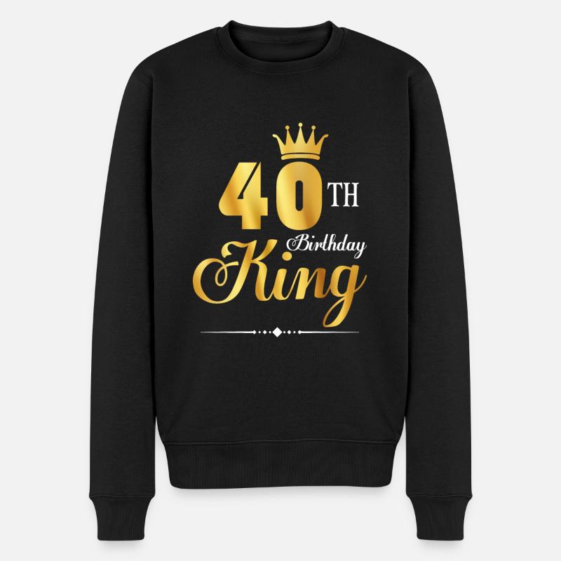 40. Geburtstag König 40 Jahre Geburtstag Ehemann - Männer Premium Bio Pullover - Schwarz