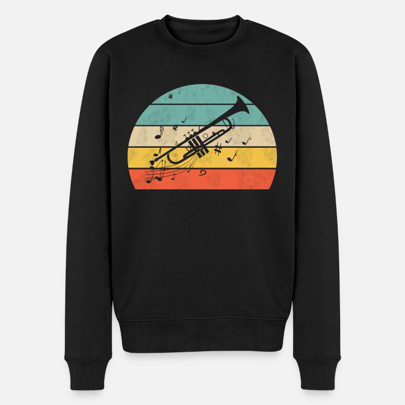 Trompete - Männer Premium Bio Pullover - Schwarz