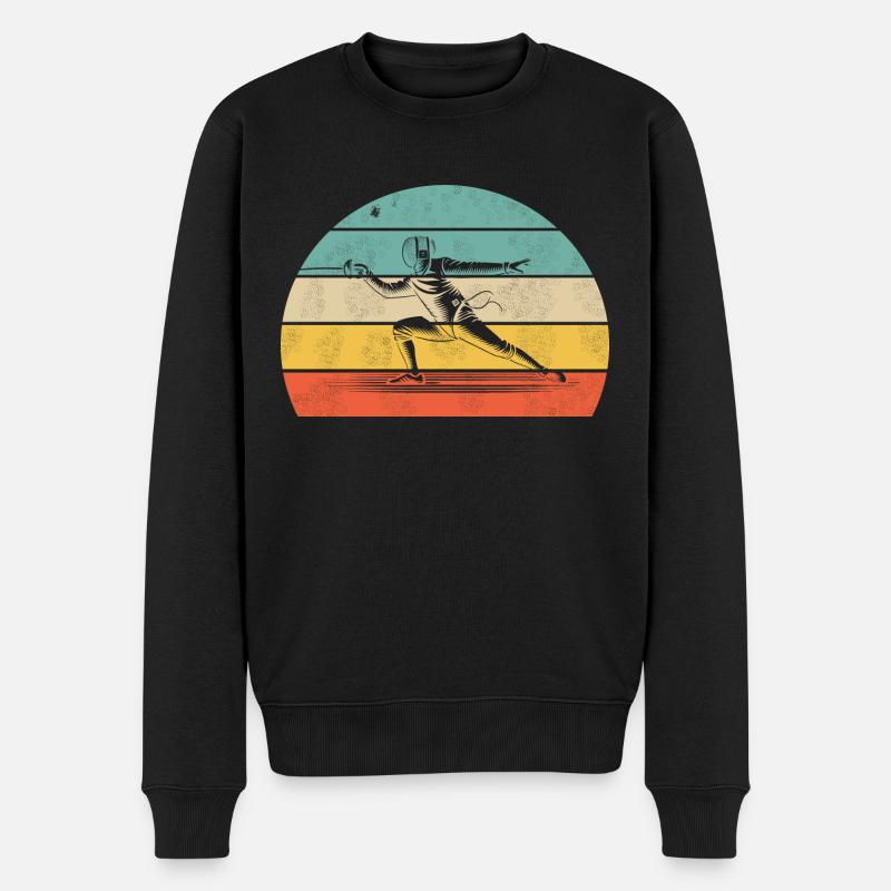 Fechten Duell - Männer Premium Bio Pullover - Schwarz